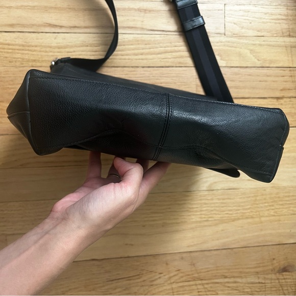 Coach Houston Map Bag black pebble leather messenger purse crossbody - Picture 11 of 16